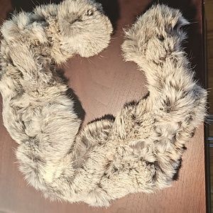Genuine rabbit fur scarf